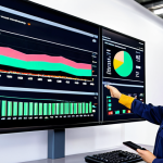Real-time Energy Monitoring in a Factory**

`A modern factory control room, large screen displaying an interactive dashboard visualization of energy consumption. Highlight different departments with color-coded charts, showing energy usage by time of day and machine type. Engineers are collaborating, pointing at the screen, looking focused. Include a subtle glow emanating from the screen, emphasizing the real-time data flow. Style: Clean, modern, industrial, with a focus on clarity and data visualization.`

**