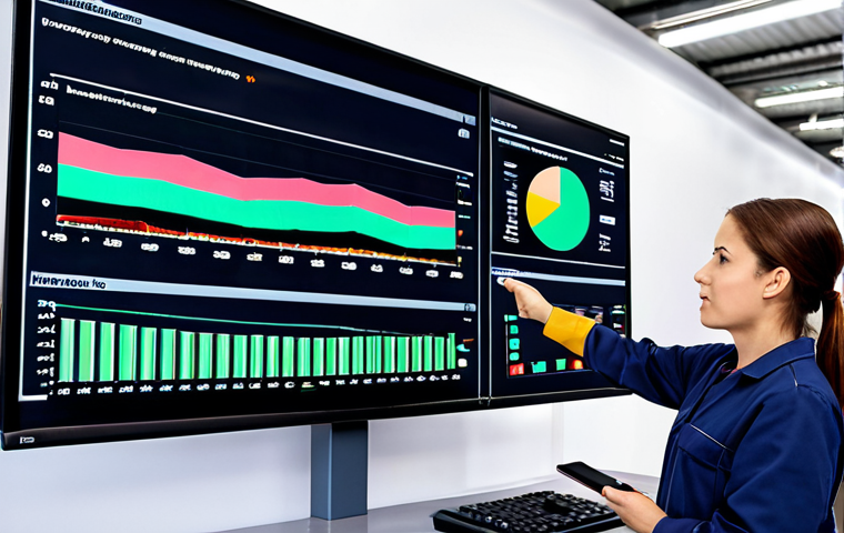 Real-time Energy Monitoring in a Factory**

`A modern factory control room, large screen displaying an interactive dashboard visualization of energy consumption. Highlight different departments with color-coded charts, showing energy usage by time of day and machine type. Engineers are collaborating, pointing at the screen, looking focused. Include a subtle glow emanating from the screen, emphasizing the real-time data flow. Style: Clean, modern, industrial, with a focus on clarity and data visualization.`

**